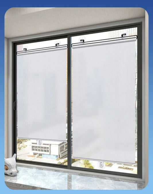 NUNI Blackout Shade installed with suction cups