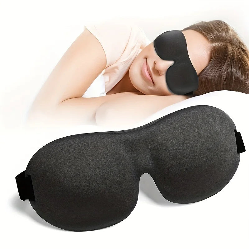 NUNI 3D blackout sleep mask worn by side sleeper