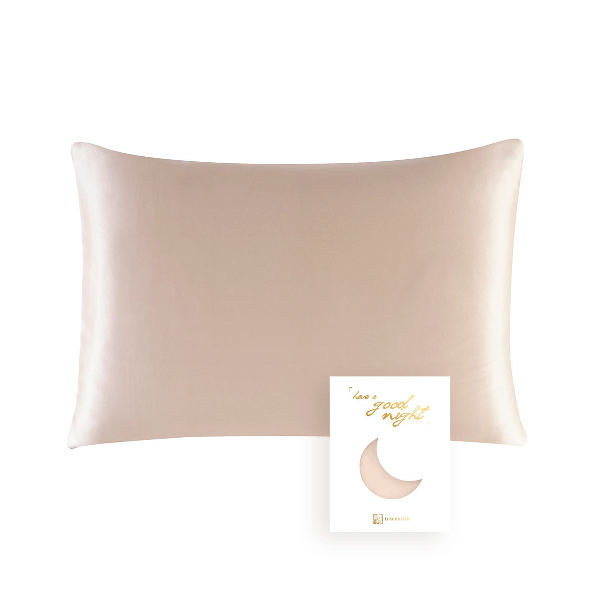The NUNI Satin Pillowcase — champagne satin pillowcase, sold as a 2-pack